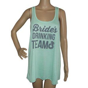 Bella XL Bride's Drinking Team tank top sleeveless shirt ring rhinestones green
